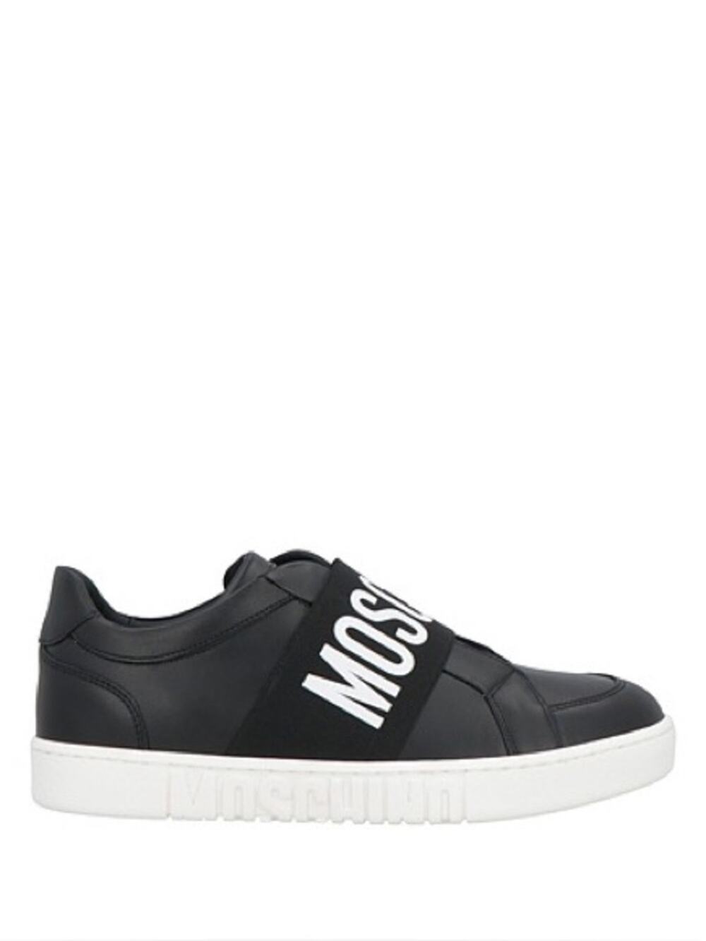 Moschino Logo Leather Strap sneakers black 37